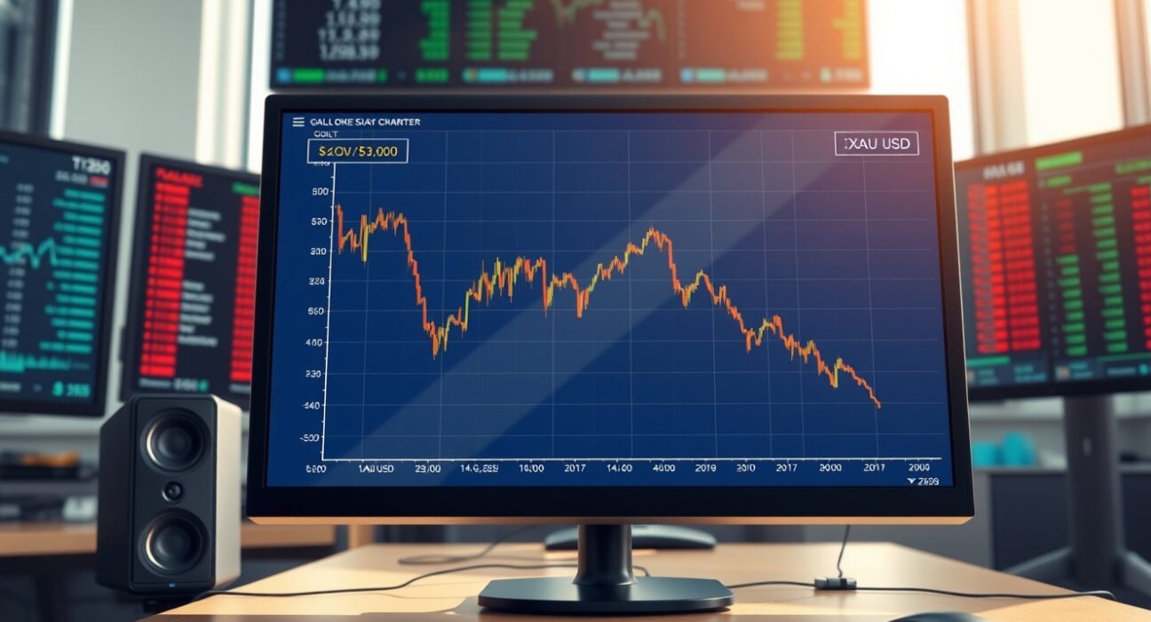 Gold price chart falling below $5,100 as Federal Reserve policy impacts the market.