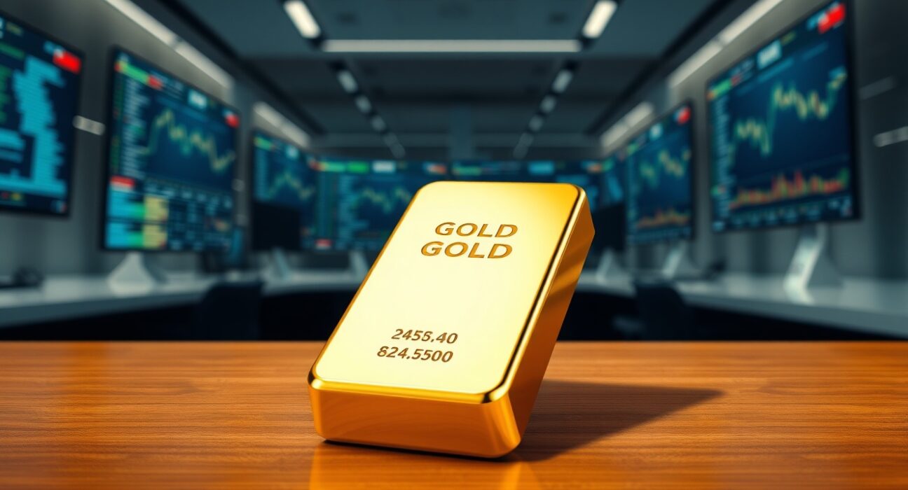 Gold bullion bar representing market price decline amid Federal Reserve policy uncertainty