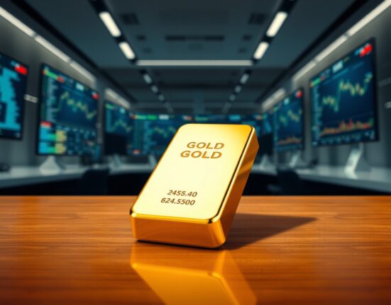 Gold bullion bar representing market price decline amid Federal Reserve policy uncertainty