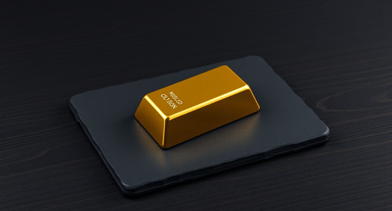 Gold bullion bar representing the current gold price analysis and market volatility.