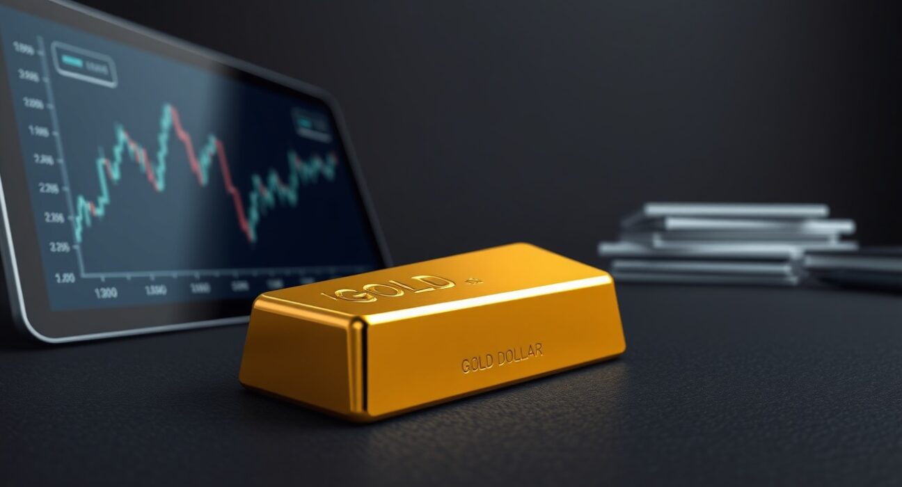 Gold price analysis with chart showing pressure from US dollar ahead of inflation data.