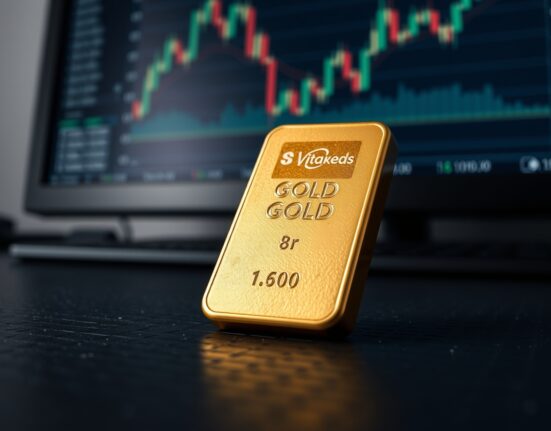 Gold price analysis with bullion bar representing market stability amid US dollar strength and geopolitical talks.