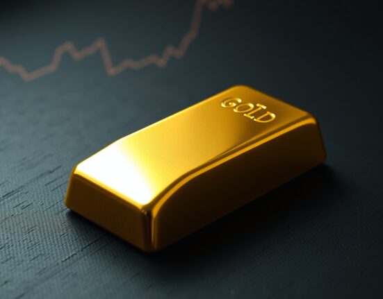 Gold bullion bar representing market price movements amid US dollar strength and Iran deal negotiations.