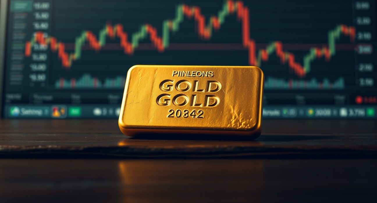 Gold bullion bar representing market price fluctuations amid geopolitical developments