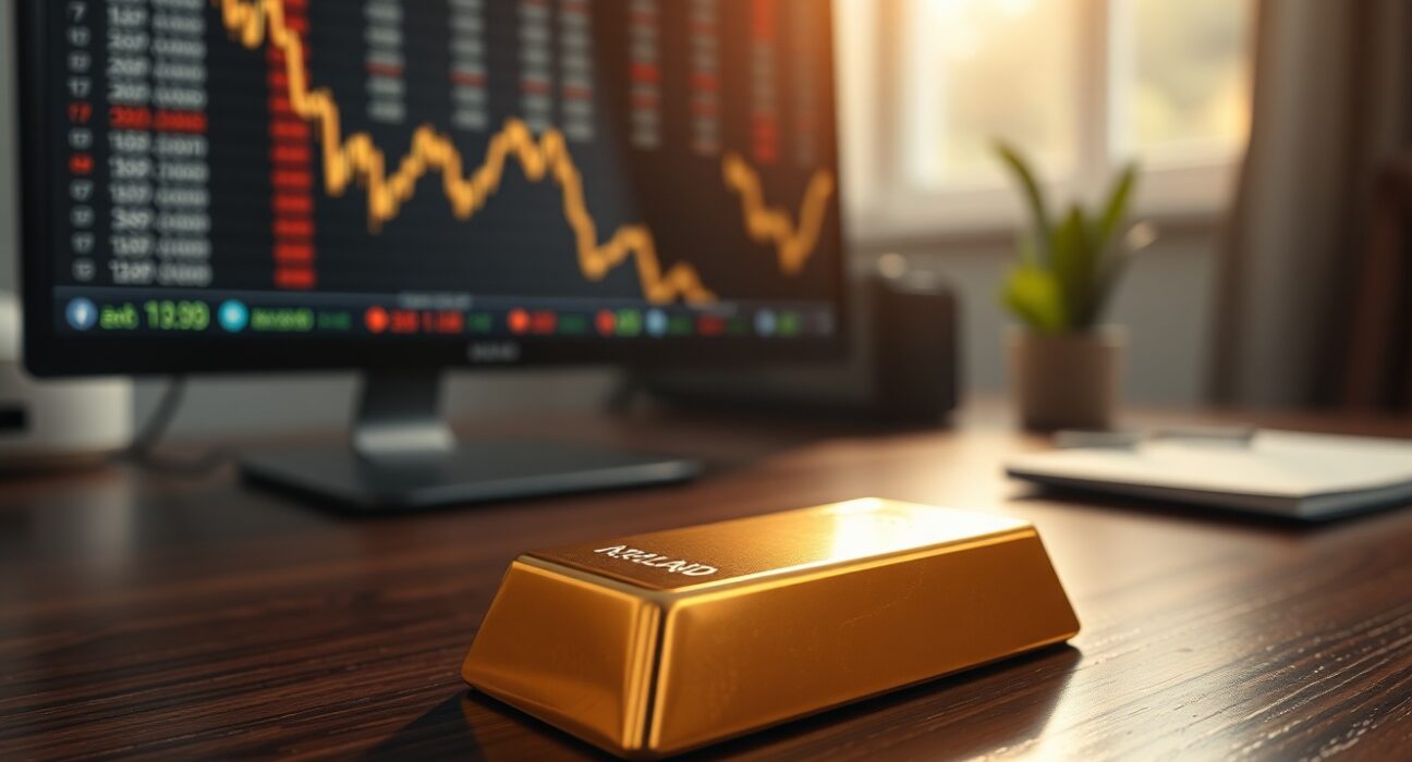 Gold bullion bar representing the sharp price drop amid stalled Iran nuclear negotiations and a stronger US Dollar.