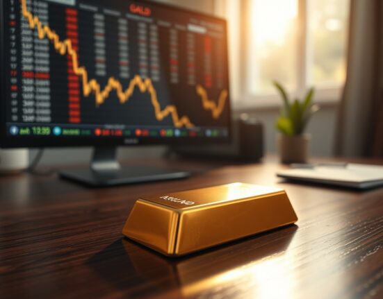 Gold bullion bar representing the sharp price drop amid stalled Iran nuclear negotiations and a stronger US Dollar.