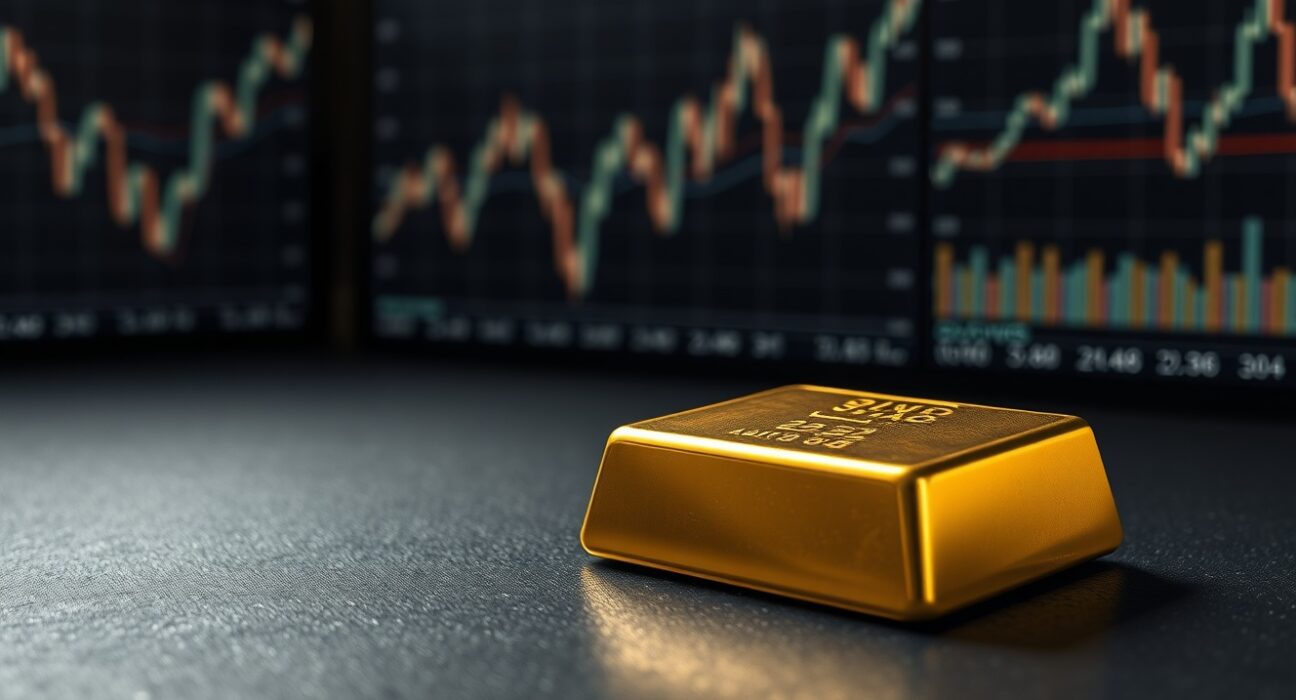 Gold bullion bar representing the falling gold price amid central bank policy uncertainty.