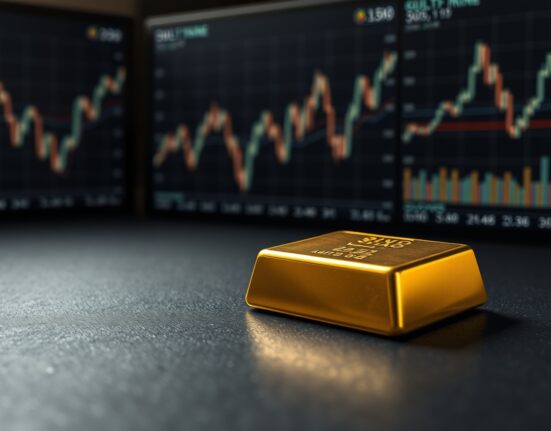 Gold bullion bar representing the falling gold price amid central bank policy uncertainty.