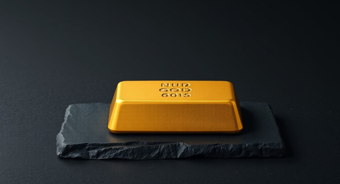 Gold bullion bar representing the falling gold price amid inflation and rate hike concerns.