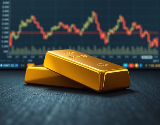 Gold bullion bar representing the falling gold price amid US-Iran diplomatic developments.