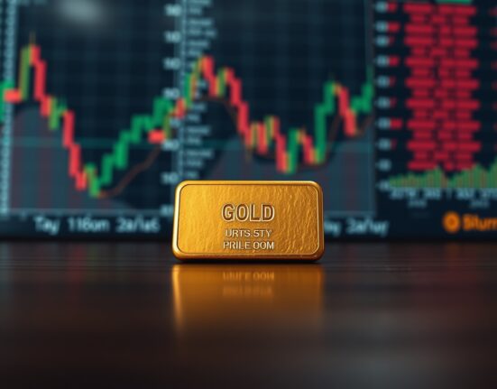Gold bullion bar representing the market analysis on gold price limitations from the Fed and US Dollar.