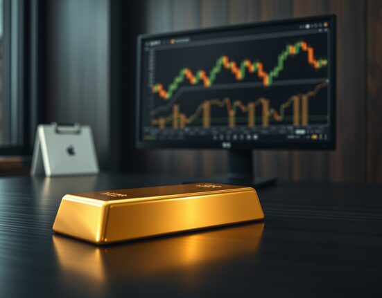 Gold bullion bar representing market analysis of gold price consolidation amid Federal Reserve and geopolitical factors.