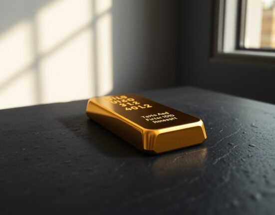 Gold bullion bar representing subdued gold price action amid fading Fed rate cut expectations.