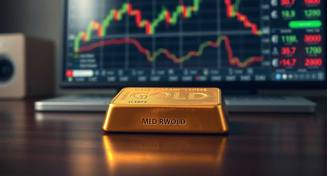 Gold bullion bar representing market uncertainty amid Federal Reserve monetary policy decisions.