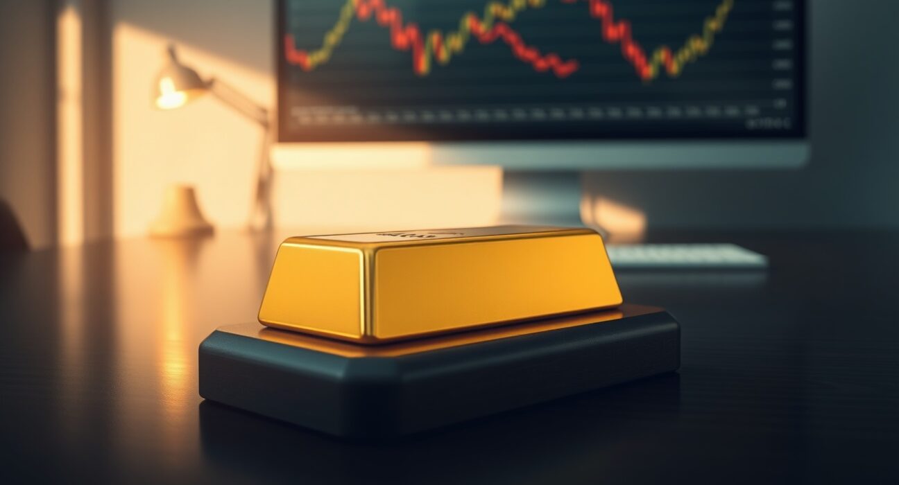 Gold bullion bar representing price forecast analysis amid inflation and Federal Reserve policy risks.