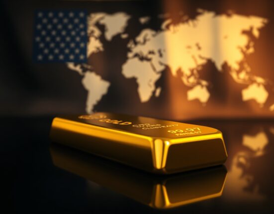 Close-up of a polished gold bar on a dark surface, representing the gold price forecast and market analysis.