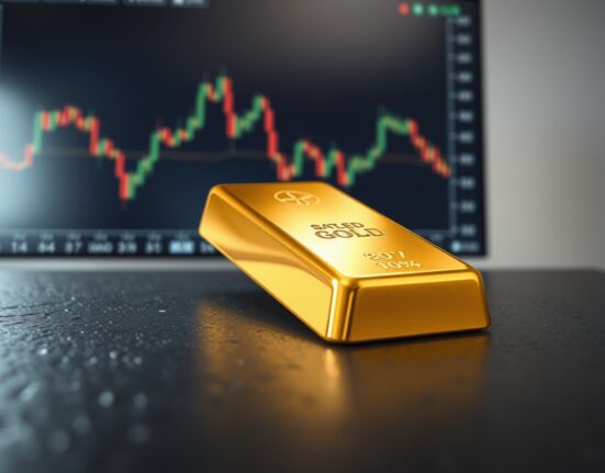 Gold price forecast analysis for XAU/USD showing bearish market pressure and technical indicators.