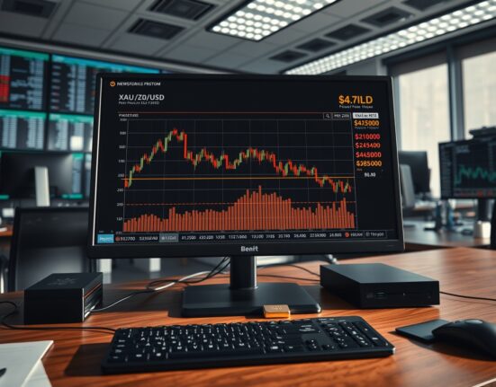 Gold price forecast analysis showing XAU/USD trading chart below $4,800 amid US Dollar strength.