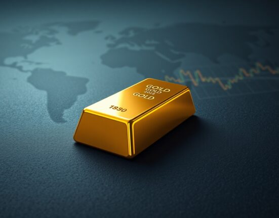 Gold bullion bar representing the safe-haven asset holding value above $4,700 amid market uncertainty.