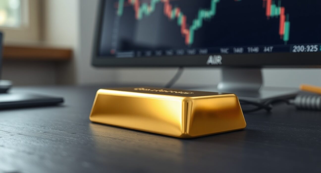 Gold bullion bar representing the falling gold price amid hawkish central bank policies.