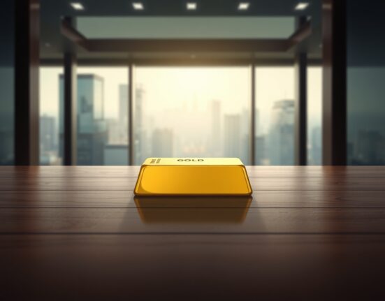 Gold bullion bar representing the falling gold price amid hawkish central bank policies.