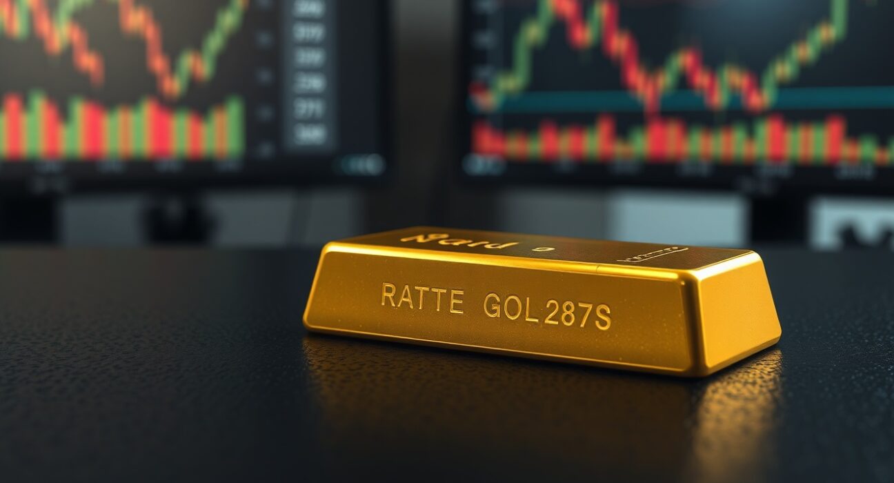 Gold bullion bar representing market price movement amid inflation and rising US bond yields.