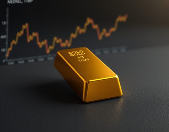 Gold bullion bar representing depressed gold prices amid inflation and Federal Reserve policy concerns.