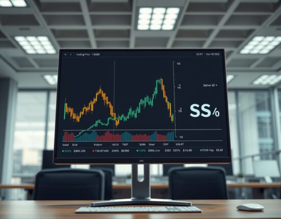 Gold price chart falling as oil and US Dollar charts rise on Iran deal uncertainty.