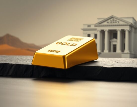 Gold bullion bar representing safe haven asset during Middle East tensions and Federal Reserve policy uncertainty.