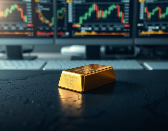 Gold bullion bar representing safe-haven asset demand during Middle East geopolitical tensions.