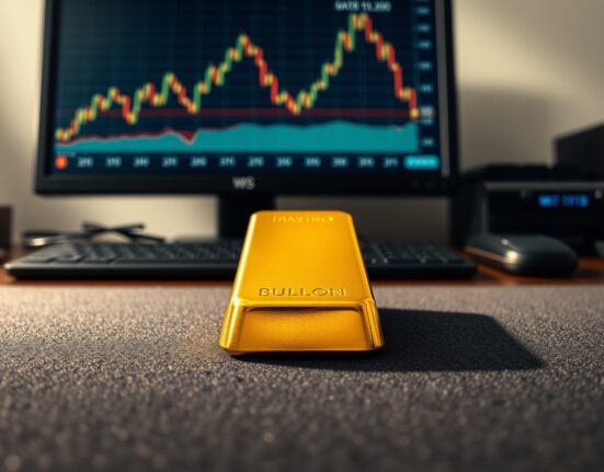 Gold bullion bar representing market analysis of gold price and interest rates.
