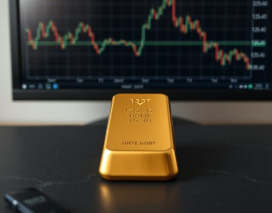 Gold bullion bar representing the falling gold price ahead of the Federal Reserve meeting.