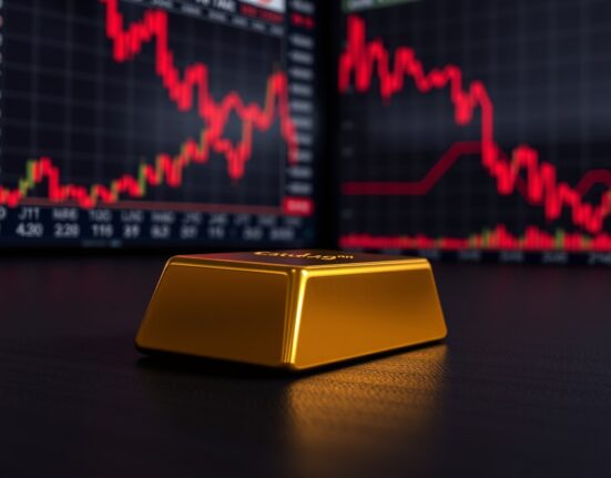 Gold bar representing the plummeting gold price amid hawkish central bank policies.