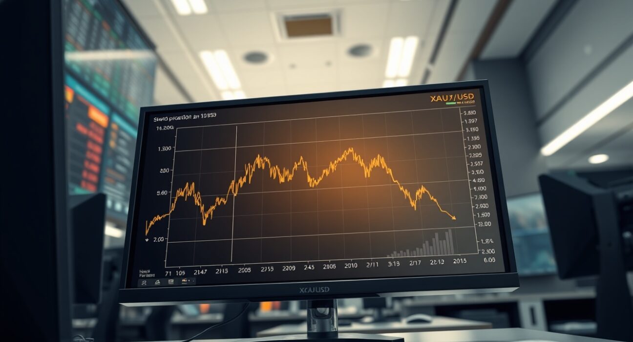Gold price chart crashing as Trump extends Iran military operations, impacting safe-haven assets.