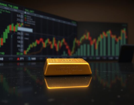 Gold bullion bar analysis representing market pressure and support factors in financial markets.