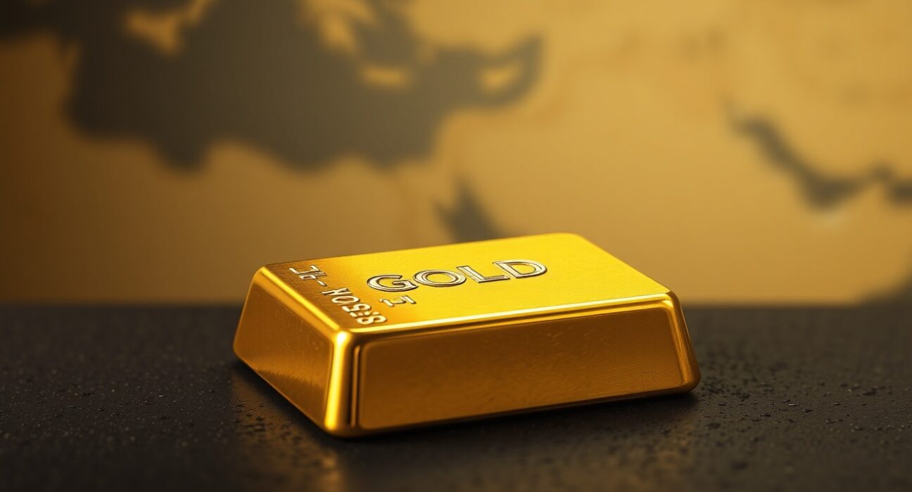 Gold bullion bar representing the price rebound amid Middle East geopolitical de-escalation.