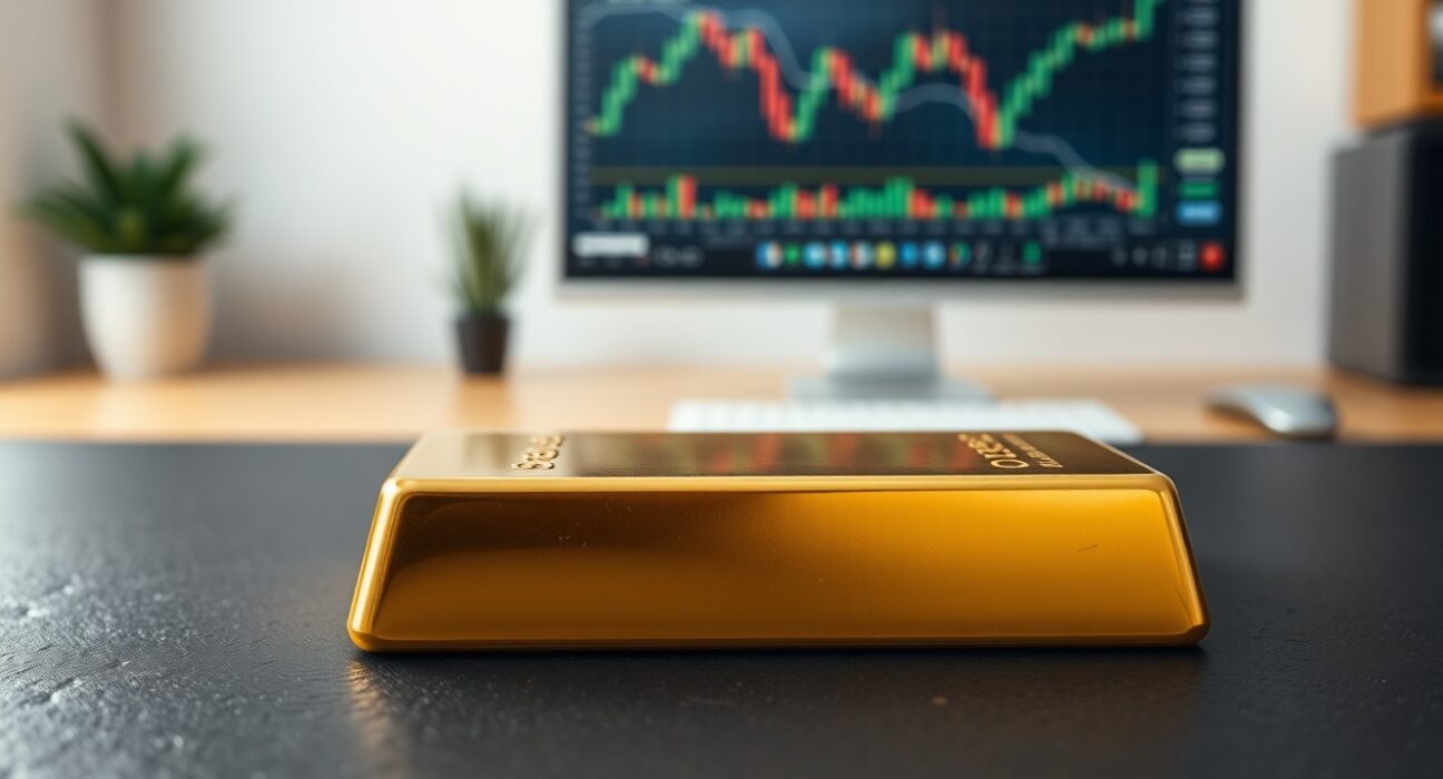 Gold bullion bar representing the rebound in gold price and safe-haven investment demand.