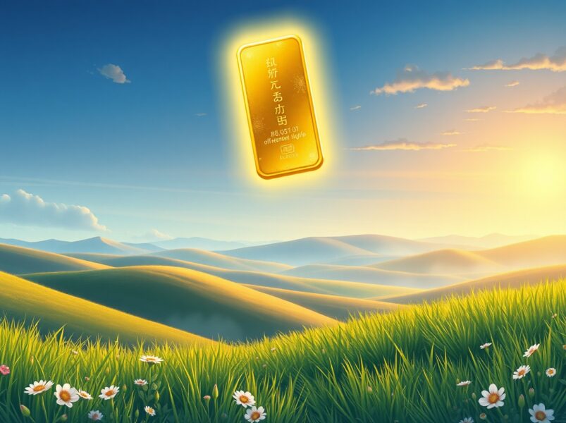 Gold price reaches a new all-time high above $5,200 per ounce, symbolizing market strength.