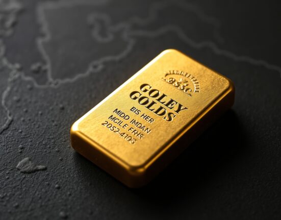 Gold bullion bar representing safe-haven demand during Middle East geopolitical tensions