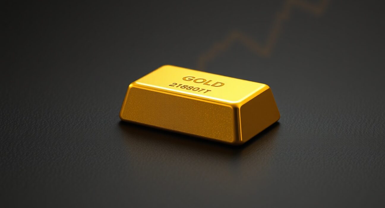 Gold bullion bar representing safe-haven asset demand and price recovery amid market volatility.