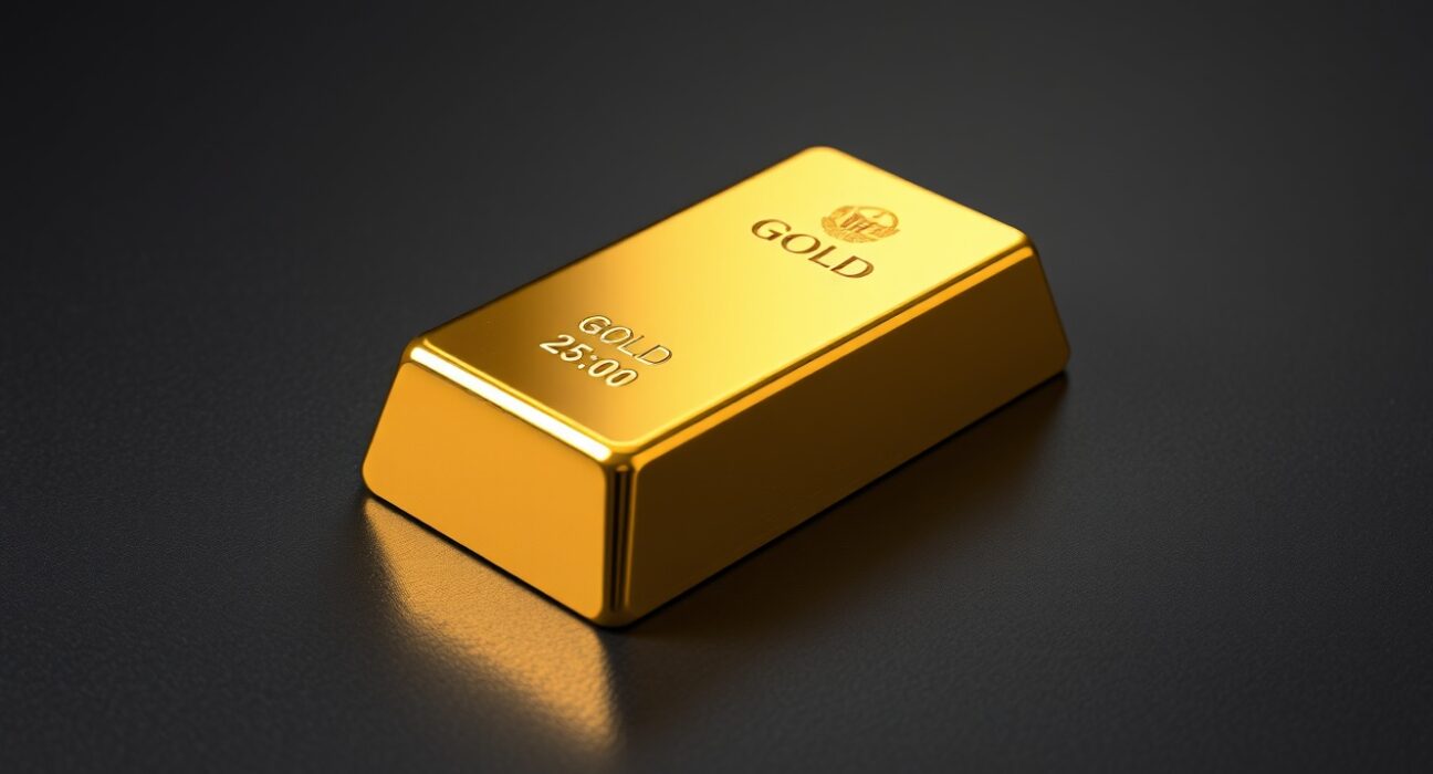 Gold bullion bar representing safe-haven asset during economic uncertainty and market volatility
