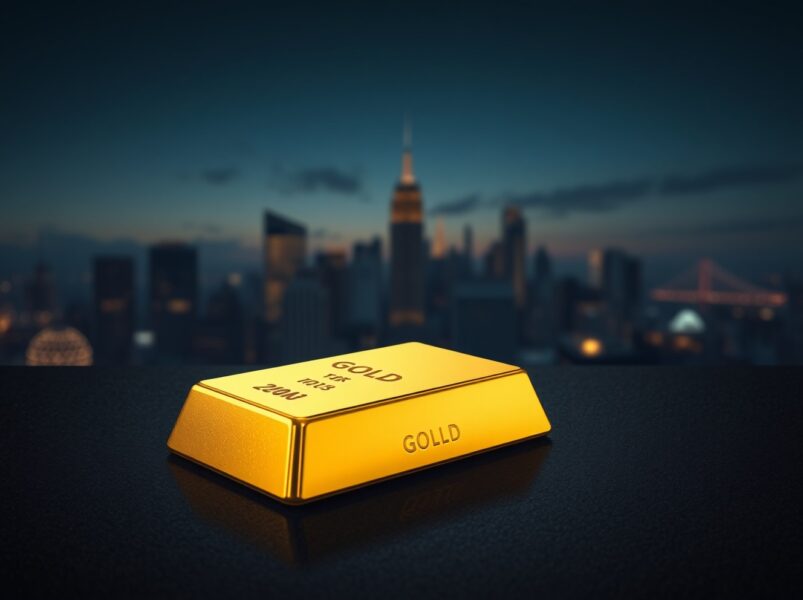 Gold bullion bar representing stable gold prices amid shifting interest rate expectations.