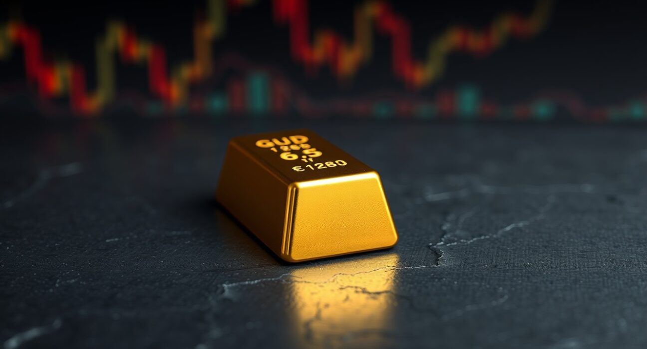 Gold bullion bar representing market stability amid shifting US dollar and inflation data.