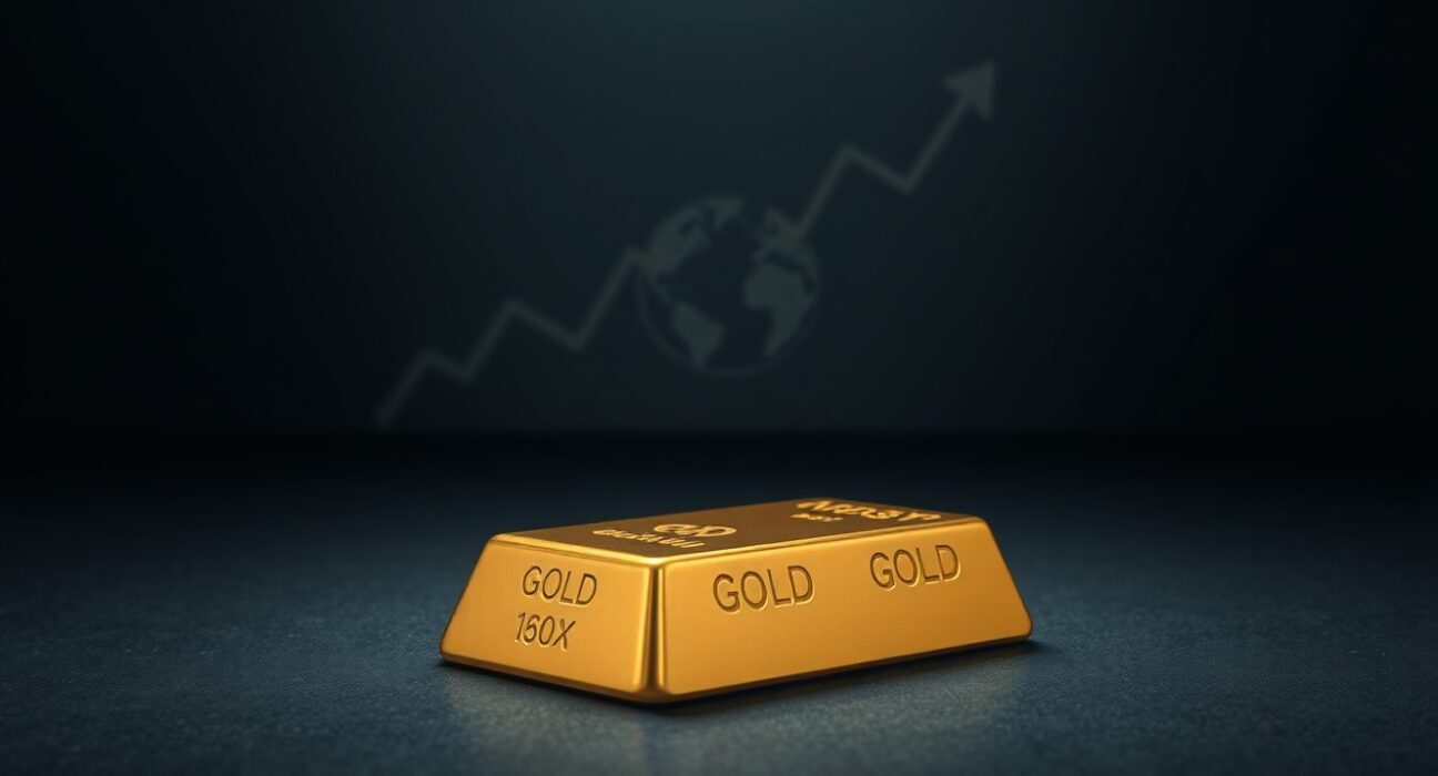 Gold bullion bar representing stalled price momentum amid market pressures.