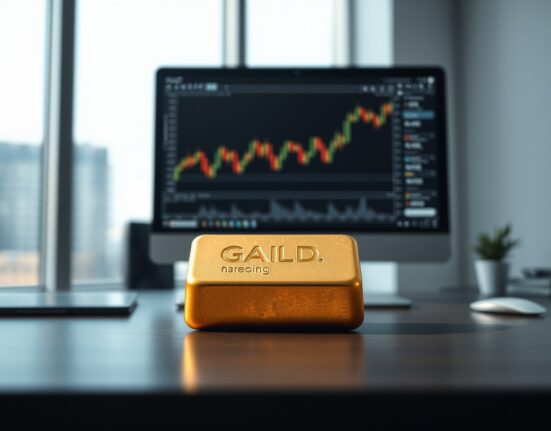 Gold bullion bar awaiting US PCE inflation data impact on financial markets.