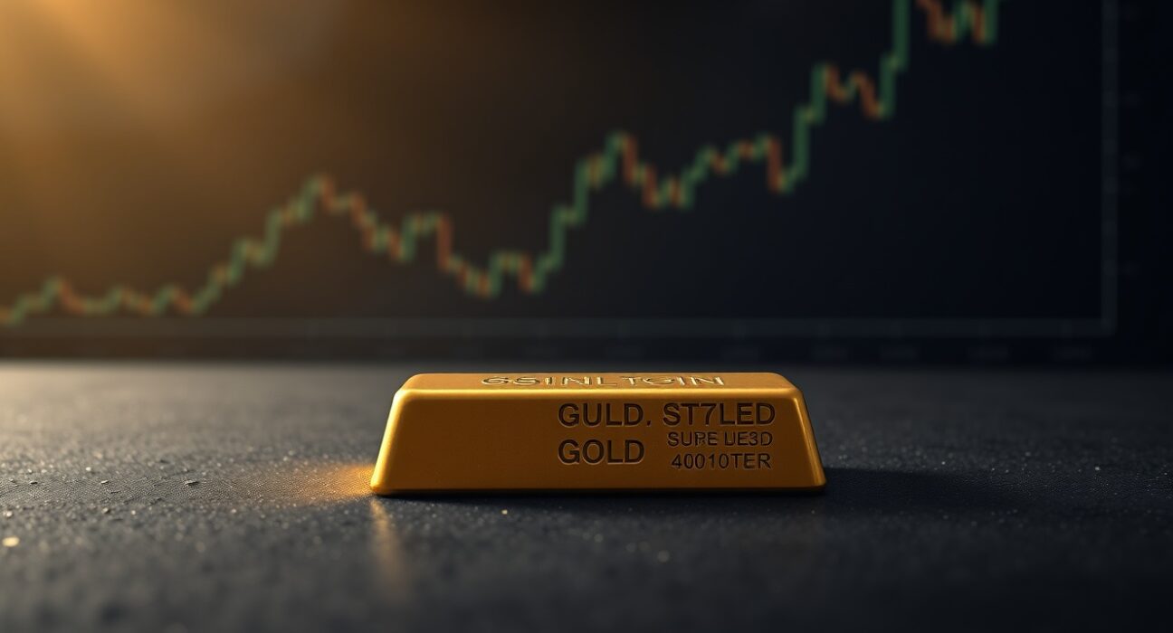 Gold bullion bar representing market stability ahead of US CPI inflation data release.