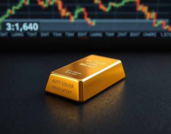 Gold bullion bar representing the market holding above $5,000 ahead of the Federal Reserve meeting.