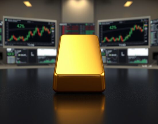 Gold bullion bar representing market stability amid geopolitical tensions and Federal Reserve policy.