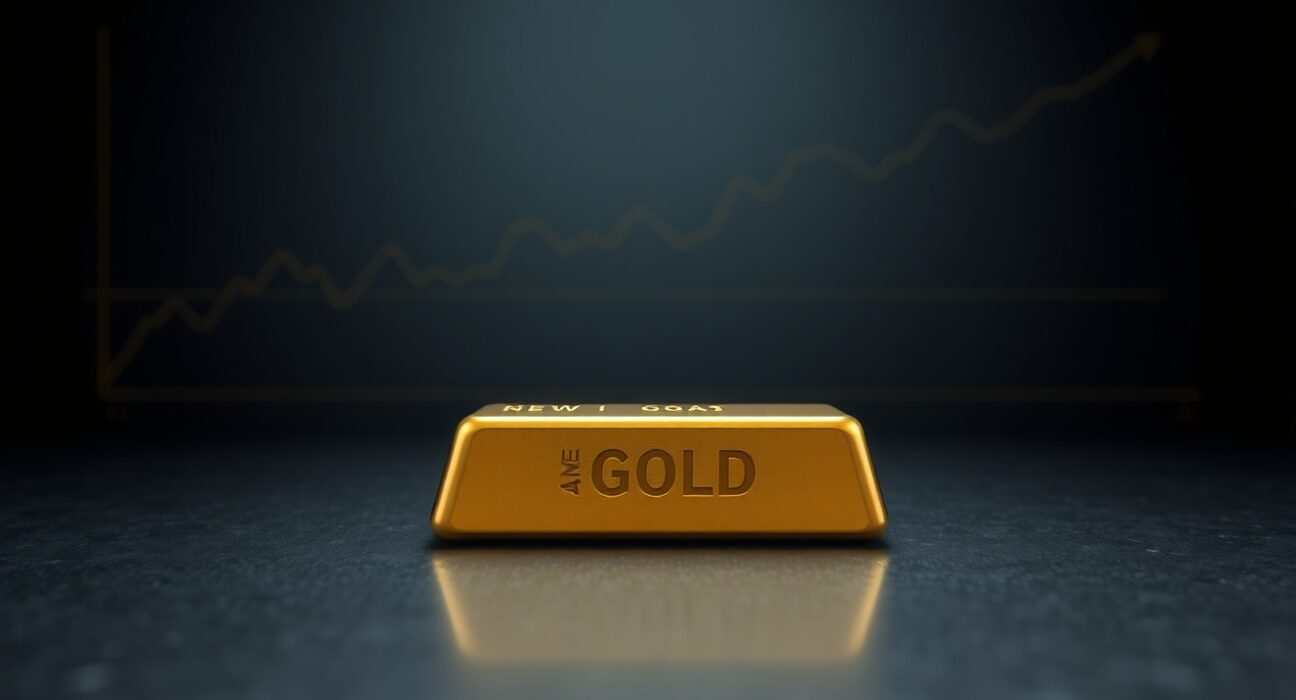 Gold bullion bar representing steady price amid Iran talks and US dollar volatility.