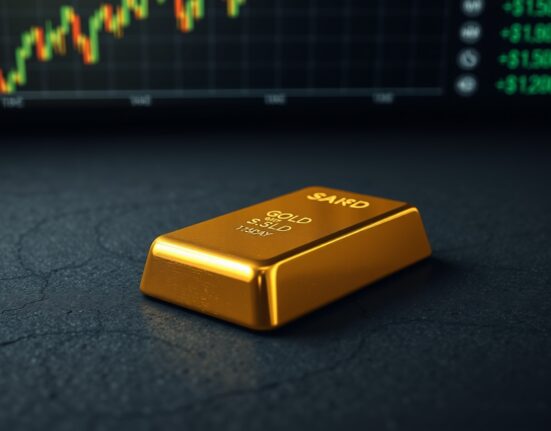 Gold bullion bar representing stable gold prices amid US yield shifts and Iran risks.